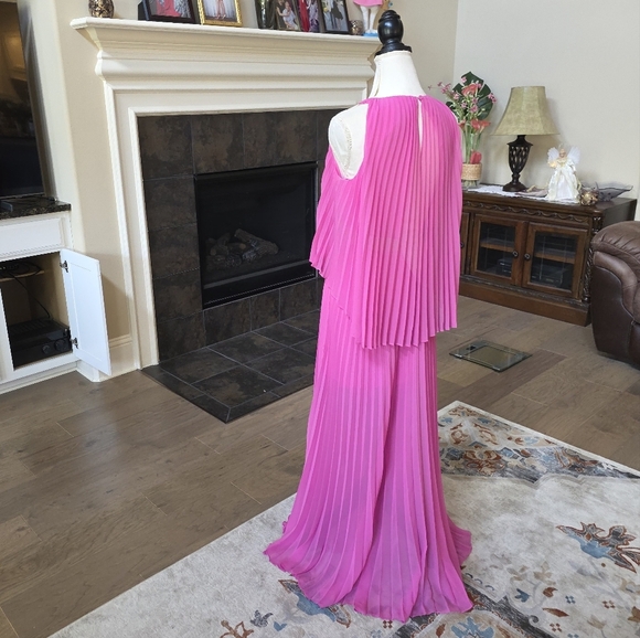 BCBGMAXAZRIA Shaina Pink Sleeveless Pleated Gown Barbie XXS - Picture 11 of 16
